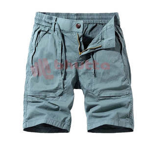 Nouvelle mode 100% coton décontracté Cargo hommes Shorts avec coupe décontractée cordon de serrage réglable taille séchage rapide - Product Image 1