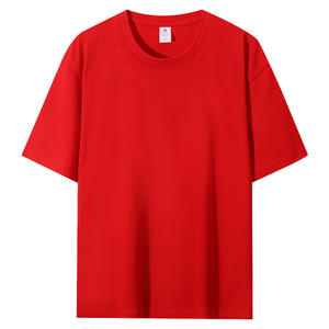 Venta al por mayor de alta calidad 240 gramos Camiseta de algodón puro resistente cuello redondo hombro Color sólido camiseta de gran tamaño logotipo personalizado - Product Image 2