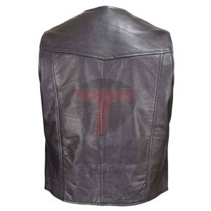 Automne hommes gilet en cuir avec col en V respirant chaud Logo personnalisé vêtements d'extérieur pour tenue décontractée prix raisonnable - Product Image 6