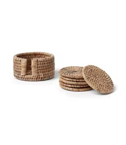 Set de 6 napperons en rotin sous-verre vaisselle utilisée pour la fête de mariage Artisanat - Product Image 4