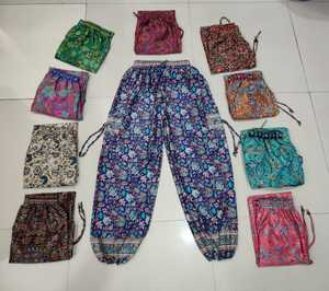 <b>Silk</b> Printed <b>Ladies</b> Baloon <b>Pajamas</b> Cotton Plazzo <b>Pajamas</b> Cotton <b>Pajamas</b> From India Rayon Printed Plazzo Pants hippie - Product Image 1