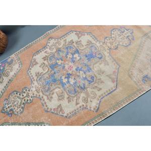 Tapis de Grande Surface Oriental Beige Bleu 3.7 X 6.5ft Tapis de Chambre Rectangle Turc en Laine avec Support en Latex pour Couloir de Salon - Product Image 5