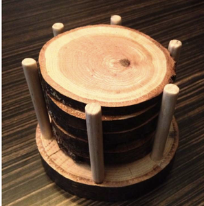 Sous-verre de tasse à thé en bois irrégulier personnalisé Hexagone vierge Sous-verres en bois de hêtre/noyer pour boisson - Product Image 1