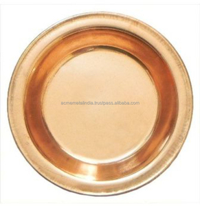 Bandeja de vajilla de mesa de acero inoxidable con acabado de cobre martillado, utensilios de cocina para el hogar, bandeja decorativa para servir, suministros - Product Image 4