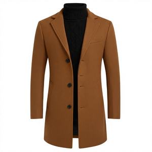 Abrigo de Lana Color Tabaco para Hombre, Personalizado, Fabricante de Ropa de Invierno OEM y Marca Privada - Product Image 1