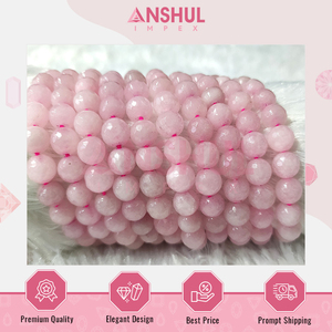 Piedra de amor y compasión de calidad superior, hebras de cuentas de cuarzo rosa facetadas al por mayor para la fabricación de joyas de lujo - Product Image 3