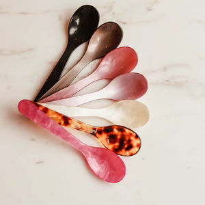 Servidores de ensalada de resina personalizables Cuchara de ensalada de resina hecha a mano para el hogar Hotel Restaurante Espejo Polaco para fiestas Eventos - Product Image 3