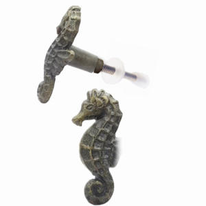 Antique cheval de mer en laiton porte tiroir boutons qualité exportation tirer poignée pour cuisine commode chambre extérieur entrepôt Villa - Product Image 2