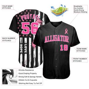 2024 Jersey de béisbol personalizado para hombre, uniforme transpirable con botones, estampado de sublimación corta - Product Image 2
