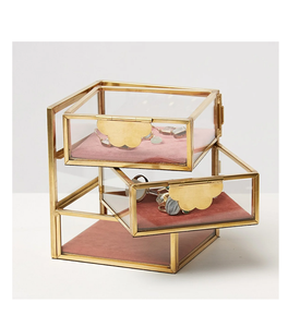 Holesale-joyero de latón y acrílico, cajón y compartimento para guardar joyas - Product Image 5