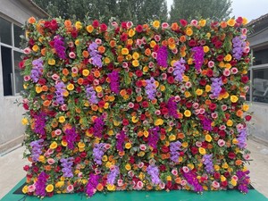 A1359 домашний Свадебный декор, Цветочная настенная панель, 3d ткань, разноцветная искусственная Шелковая Роза, Бабочка, Орхидея, Цветочная стена - Product Image 4