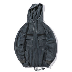 Venta al por mayor de alta calidad de algodón polar sudaderas con capucha de gran tamaño de diseño desgastado para los hombres para el invierno - Product Image 3