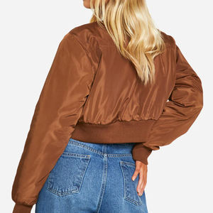Professional Manufacturers Made Women Bomber Jackets <b>For</b> Online <b>Sale</b> Plain Blank Thin <b>Zipper</b> Women Bomber Jackets - Product Image 2