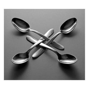 Incroyable Long design plat poignée noir mat miroir poli cuillère fourchette salade ensemble de serveur avec poignée de styliste géniale - Product Image 2