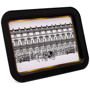 310x430mm Vintage Cityscapes Illustration Rectangulaire Plateau En Métal Élégant Décoratif En Acier Inoxydable Perle Mère Perle - Product Image 2