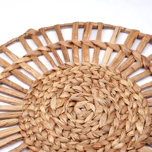 Mantel individual de jacinto de agua redondo Natural de alta calidad, manteles individuales de paja trenzada, mantel de mesa personalizado Mary - Product Image 2