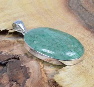 Piedra lunar de arcoíris verde, Plata de Ley 925, forma ovalada, piedra preciosa, colgante de diseñador hecho a mano, colgantes y dijes de joyería fina - Product Image 3