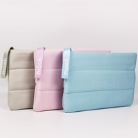 Housse pour ordinateur portable en néoprène avec logo personnalisé, rembourrage doux, protection légère, étui de transport minimaliste, design rose pour le travail, l'école, les voyages