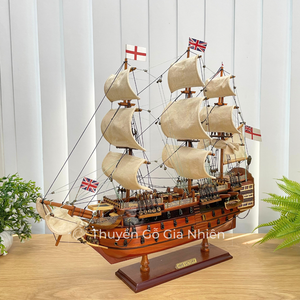 HMS VICTORY LORD HORATIO NELSON Model kapal tinggi dicat pola nampan kayu Nautika DIY rumah furnitur kerajinan tangan kayu - Product Image 1