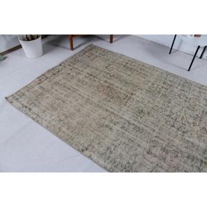 Tapis turc vintage, tapis de 4,9 x 8,3 pieds, tapis persan gris vert - Product Image 2