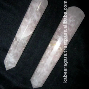 Varitas de masaje de piedras preciosas, varitas curativas de Cuarzo Rosa, venta al por mayor - Product Image 1