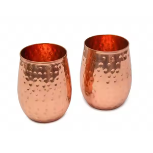 Gobelet en cuivre fait à la main, meilleure qualité, verre à boire pour café/thé/eau, écologique, motif floral pour les fêtes, artisanat Crescent - Product Image 1