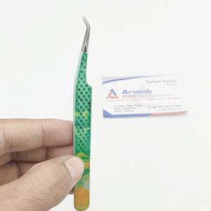 แหนบต่อขนตาแบบจับเพชรคุณภาพสูง45องศาลายหินอ่อนพลาสม่าโรสโกลด์ออกแบบโลโก้ได้ตามต้องการ - Product Image 2