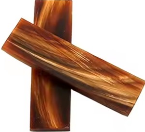 Assiette en corne de buffle Poignées de couteaux appréciées pour leur durabilité et leur grain esthétique - Product Image 1