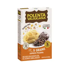 Polenta italiana di alta qualità Valsugana Express 5 grani farina di mais gialla senza glutine 1 scatola 350 g per il consumo quotidiano