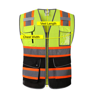Gilet de sécurité haute visibilité pour la construction, prix de gros, design personnalisé, vente chaude, léger, 100% polyester respirant, fabriqué au Pakistan - Product Image 6