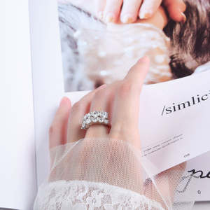 Anillo de Compromiso Clásico de Moda para Mujer, con Moissanita, Plata de Ley S925, Engaste Bypass, Regalo de Cumpleaños, Boda, Día de San Valentín - Product Image 3