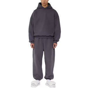 Fabricante Jogging Suit 100 _ Cotton Fleece Sweat Suit Heavy Weight Pullover Blank Baggy Oversized Sweatsuit - Product Image 3