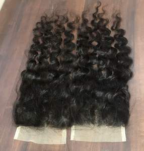 Vente en gros 100% cheveux vierges indiens tissage bouclés noir 4x4 fermeture brut non traité donneur unique dentelle transparente pour les femmes - Product Image 1