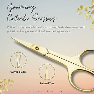 Tijeras para Cutículas de Acero Inoxidable Ultrafinas y Curvadas, Cuadradas, Precisas para Detalles de Uñas, Ligeras, Reutilizables, con Cuchillas Afiladas, para Belleza - Product Image 2