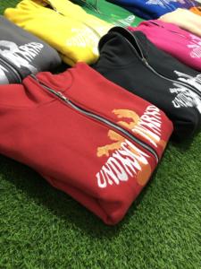 Sudadera con cremallera para hombre de invierno de gran tamaño de lana de peso pesado de cara completa con cremallera de algodón negro personalizable OEM - Product Image 2