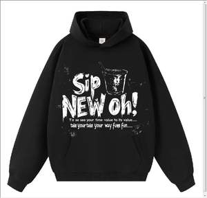 เสื้อมีฮู้ดโอเวอร์ไซส์สำหรับผู้ชายน้ำหนักเบาให้ความรู้สึกอบอุ่นวัสดุนุ่มเหมาะสำหรับการเดินทางยิมและสตรีทแวร์ OEM ODM - Product Image 5