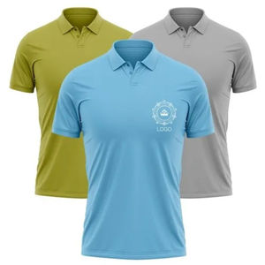 Polo en coton pour hommes avec technique sombre T-shirts de style d'affaires en coton de couleur unie à manches courtes - Product Image 2