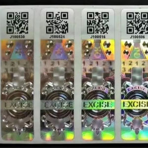 Latest Feature QR Code <b>Holographic</b> Silver Color Gap Cut Sticker Adhesive <b>Paper</b> Material for Packaging Labels & Brand Protection - Product Image 1