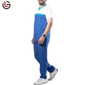 Camisa cómoda de verano con cuello en V y pantalones con cordón para mujer, conjunto de uniforme de Hospital de Material de Jersey elegante para hombres y mujeres - Product Image 2