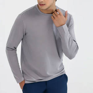 T-shirts à manches longues pour hommes, couleur noire, col rond - Product Image 5