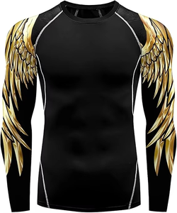 Men's Sports T-shirt Compression Long Sleeve Rash Guard Fitness Wear <b>Print</b> Custom ODM/OEM MMA Bjj Rashguard - Product Image 1