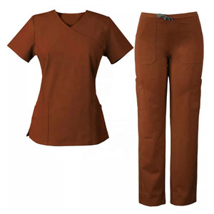 Ensembles d'uniformes d'infirmière personnalisés pour femmes, extensibles et confortables, avec poches, détection d'aiguilles, fusion sans couture, pour usage hospitalier - Product Image 1