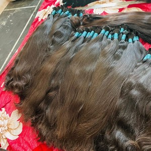 Extensiones de cabello humano crudo Virgen sin procesar del templo del sur de la India Cabello virgen natural a granel de cabello crudo - Product Image 3