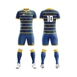 Nuevo OEM 100% Poliéster Sublimación Fútbol Jersey Set Secado rápido Transpirable Equipo personalizado Uniforme de fútbol Jersey en blanco - Product Image 5
