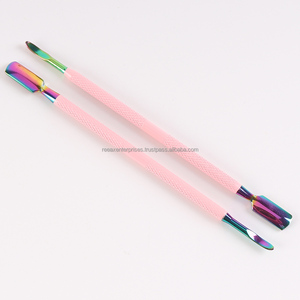 Kit d'outils de manucure et pédicure double embout en acier inoxydable pour repousser les cuticules, nettoyer et éliminer les peaux mortes, outil pour gel de vernis à ongles Reeax - Product Image 3