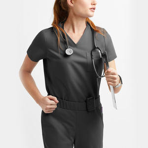 Ensemble de blouses d'infirmière extensibles dans les 4 sens, haut à manches courtes, pantalon droit, uniforme de personnel médical pour femmes, clinique, hôpital - Product Image 6