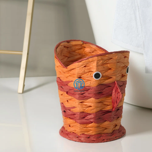 Paniers en jacinthe tissés de manière créative pour le stockage Panier en jacinthe tissé à la main naturel Panier de rangement en poisson durable pour les enfants - Product Image 3