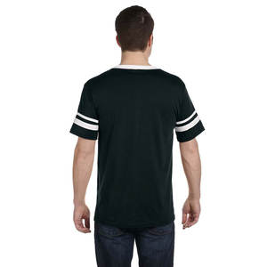 Camiseta azul real con cuello en V para hombre, camiseta informal básica de manga corta de algodón sólido Premium, camiseta sostenible anticontracción - Product Image 5