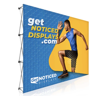 Support d'affichage pop-up professionnel classique en tissu à tension Velcro, cadre en aluminium, surface mate/brillante, installation facile, taille personnalisée