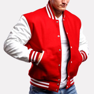 Chaqueta universitaria de lona con estilo para hombre, ropa deportiva de invierno con logotipo personalizado y cuello levantado, chaqueta de sublimación con letras de béisbol al por mayor - Product Image 1